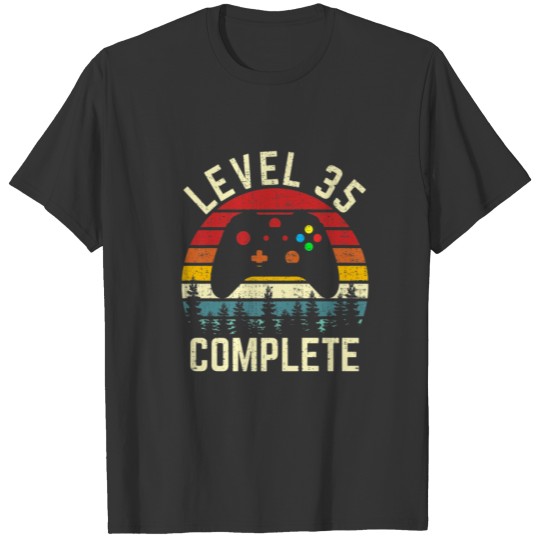 Level 35 Complete 35Th Video Gamer Birthday 35 Yea T Shirts