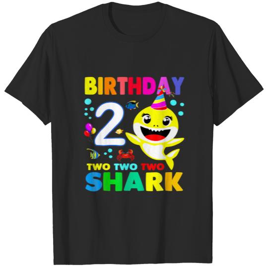 Birthday Kids Shark 2 Years Old 2Nd Family T-shirt