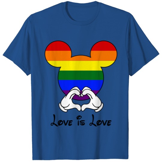 Matching Couples Disney Mickey Love Is Love LGBT Pride T Shirt