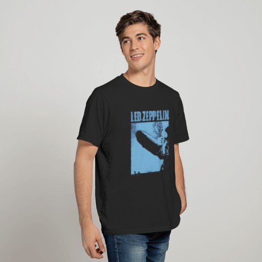 Grey Led Zeppelin Airship Jimmy Page Tee T-Shirt