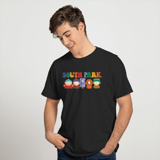 South Park Gang With Rainbow Text T-shirt