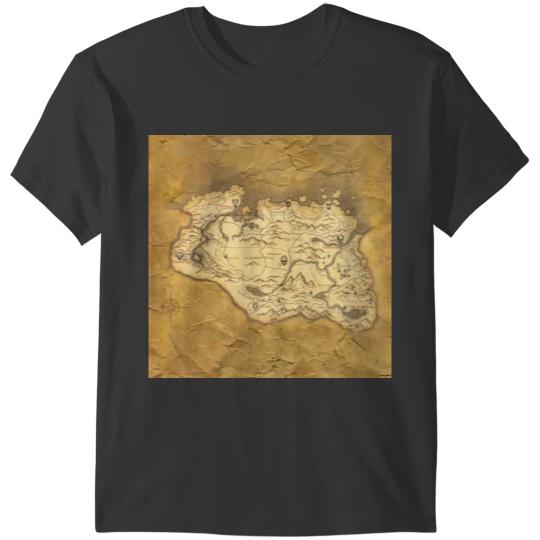 Skyrim Worn Parchment Map T-Shirts