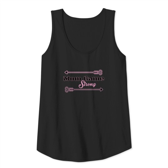 Mom Game Strong Black Pale Pink Infinity Hearts Tank Top