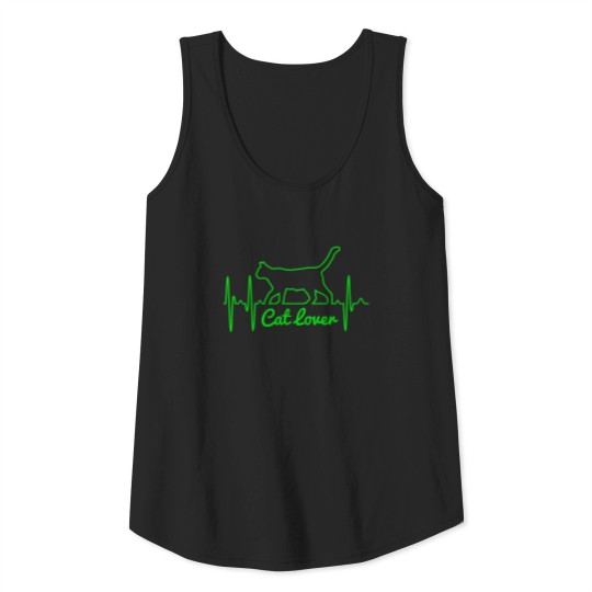 cat lover pet passion heartbeat animal love heart Tank Top