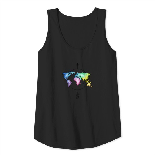 Travel The World-Colorful Map Tank Top