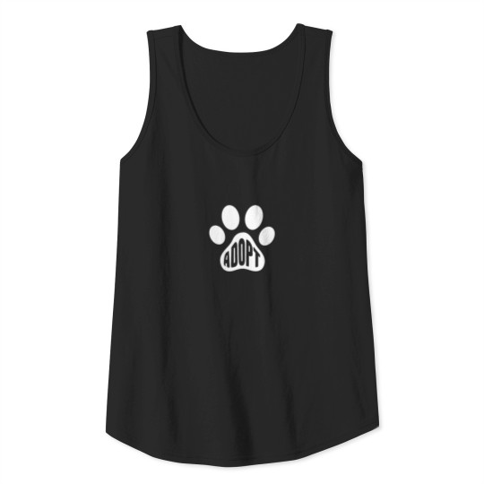 Adopt and Rescue Animals Pet Lover Paw Print Tank Top