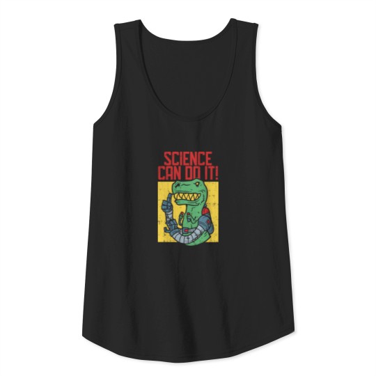 Science Can Do It Robot Trex Thumbs UP I Vintage Tank Top
