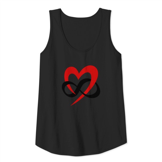 Red Infinity Heart Polyamory Symbol Non-Monogamy Tank Top