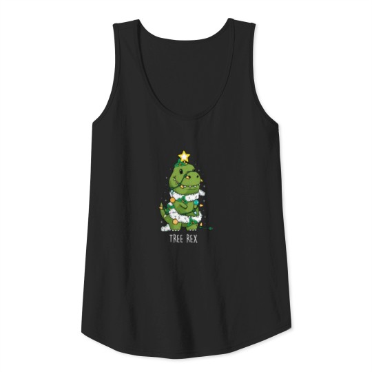 Tree Rex Christmas Sweater T Rex Lovers Tank Top
