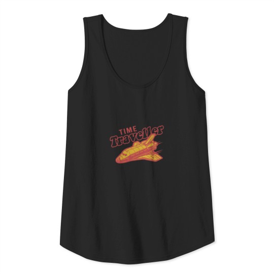 Time Traveler Space Ship Science Fiction Past Gift Tank Top