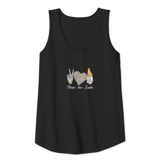 Peace Love Easter Bunny Leopard Graphic Easter Day Tank Top