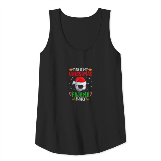 Christmas Soccerball Santa Hat Xmas Pajama Funny F Tank Top