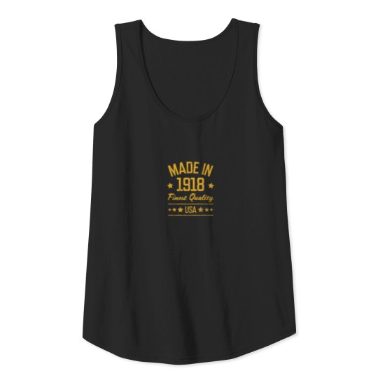 Made In 1918 USA Finest Yellow Gold Print Tank Top