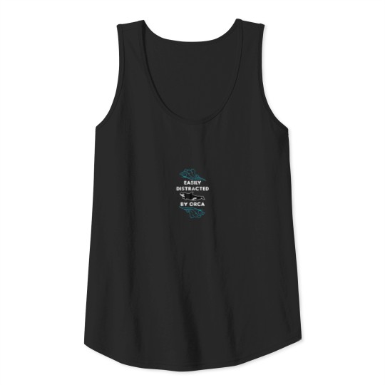 Cute Orca Easily Distracted By Orca Zip Tank Top