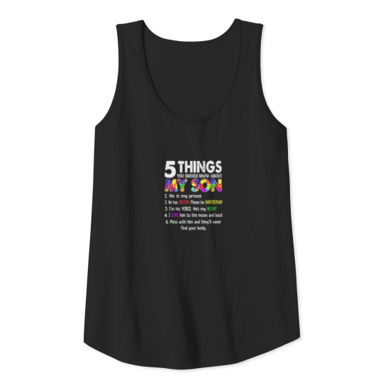 Autism Awareness Support Autism Son Kids Mom Tank Top