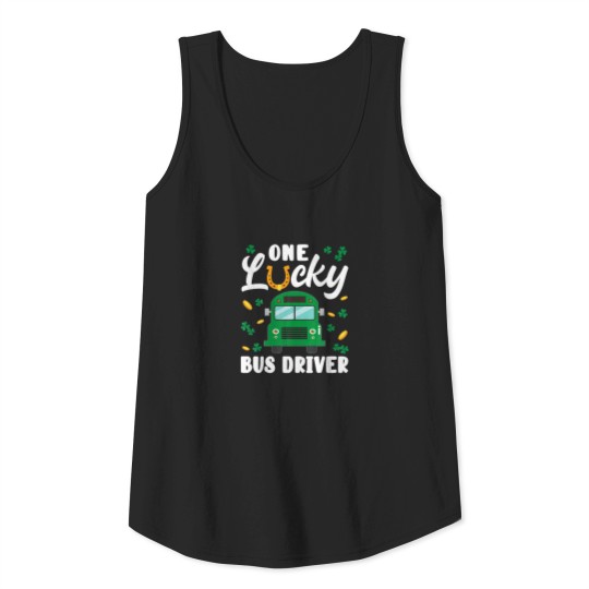 One Lucky Bus Driver St. Patrick's Day School Funn Tank Top