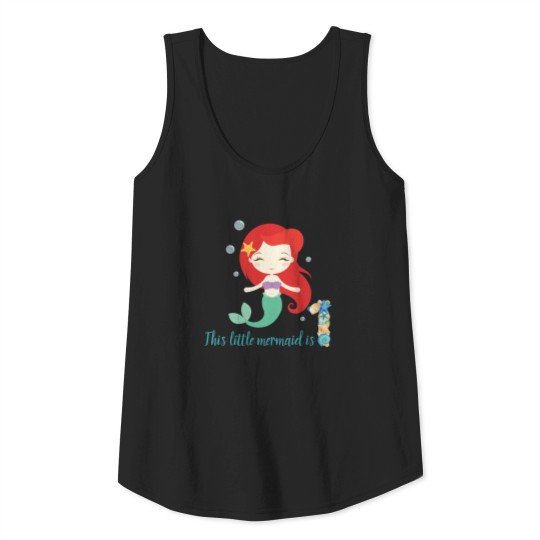One Year Old Mermaid with Red Hair Birthday Tank Top