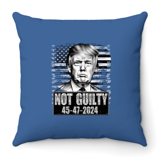 Free Trump 2024 Not Guilty Pro Republican Throw Pillows