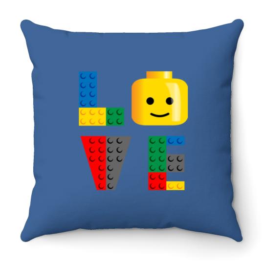 LOVE Lego - Lego - Throw Pillows