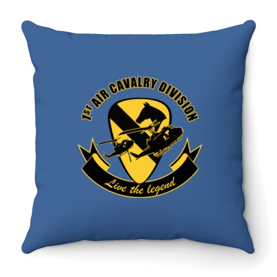 1st Air Cavalry Division Air Cav - Live The Legend Throw Pillows