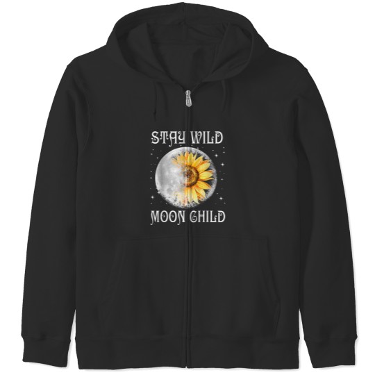 Stay Wild Moon Child Hippie Sunflower Tshirt Hippie Gifts Zip Hoodies