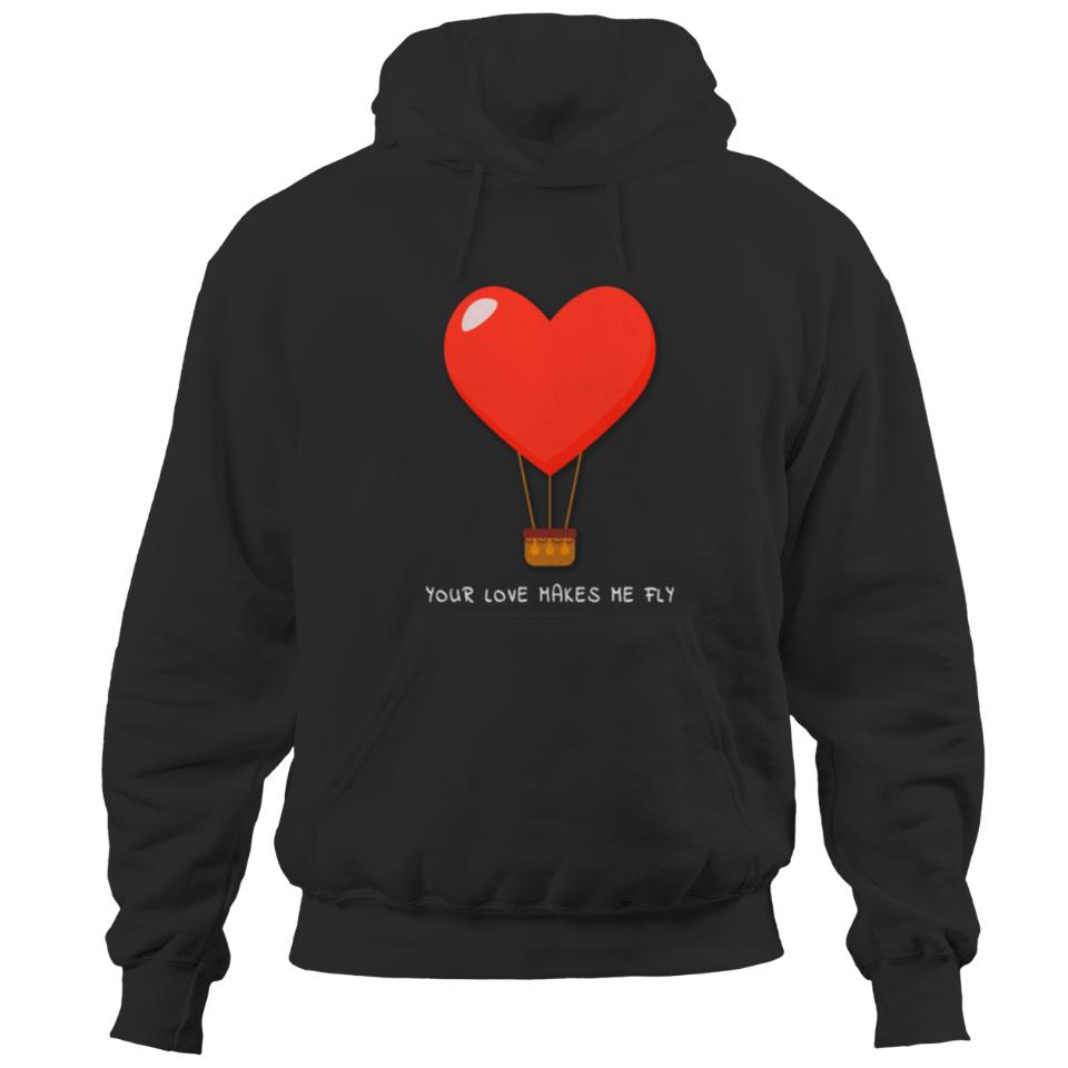 Air Balloon heart Valentines Day Gift Idea For Her For Him Pullover Hoodie