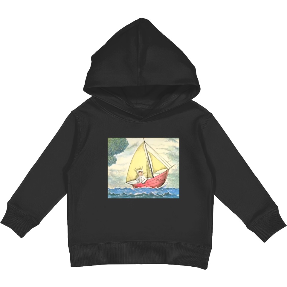 Where The Wild Things Are Boat and Waves Kids Pullover Hoodies