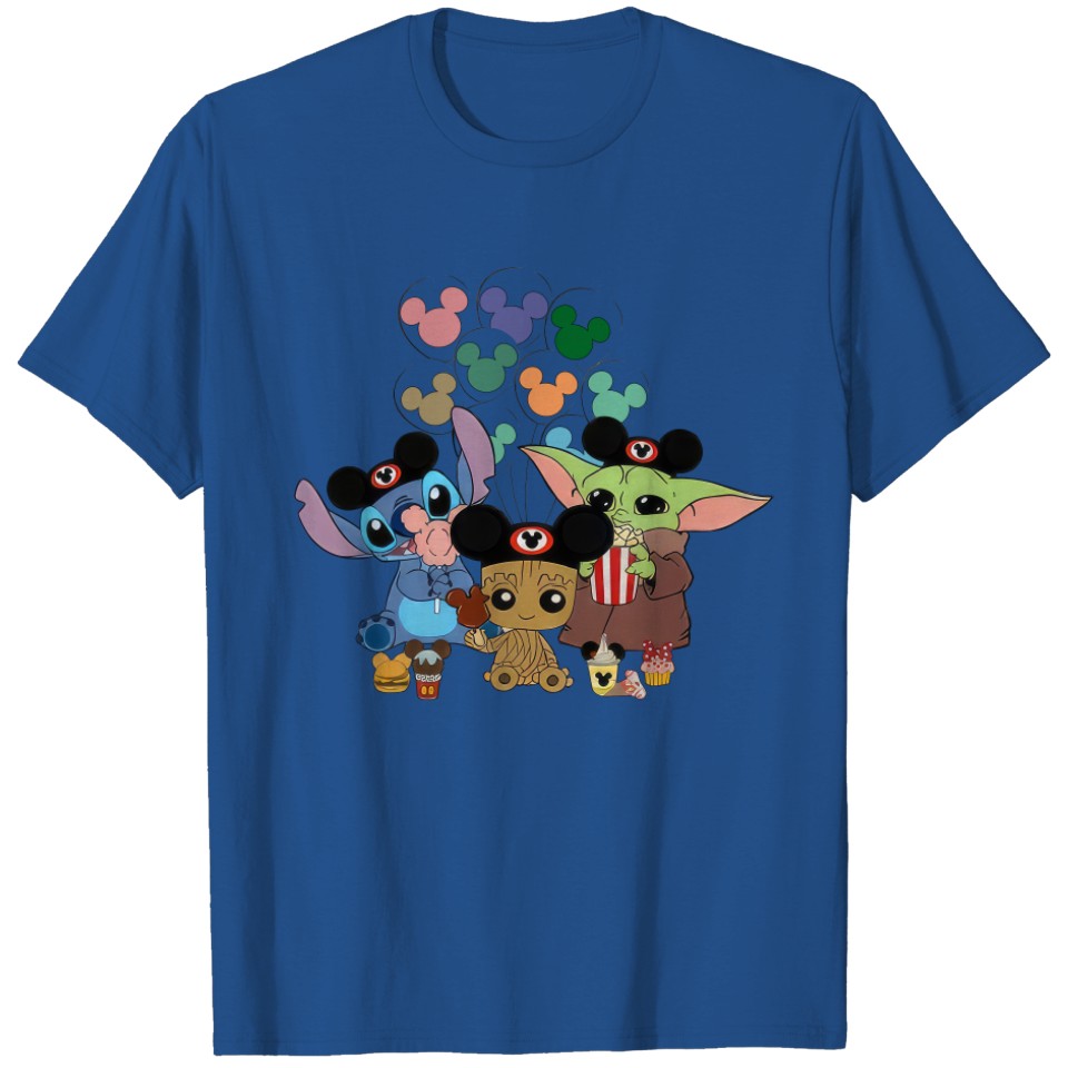 Baby Yoda Shirt, Stitch Shirt, Groot Shirt, Disney Shirt, Grogu Mickey Ears Shirt, Mickey Balloons Shirt