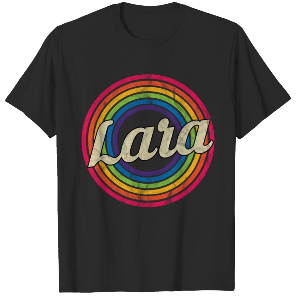 Lara - Retro Rainbow Faded-Style - Lara - T-Shirt