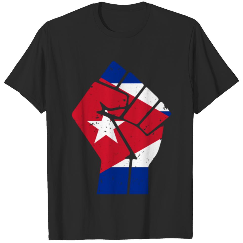 Free Cuba Flag Fist T-shirt