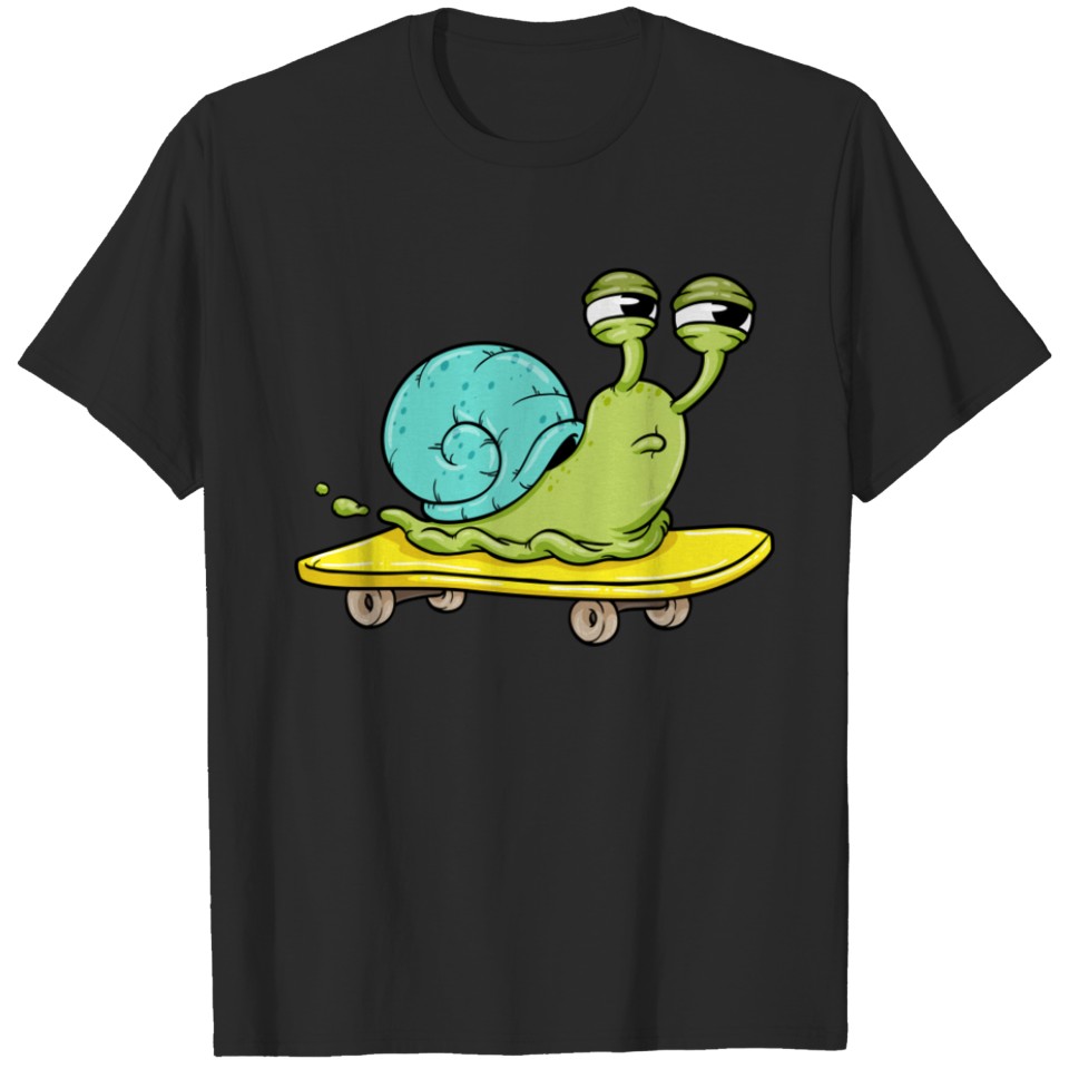 Snail with House as Skater with Skateboard - Skater - T-Shirt