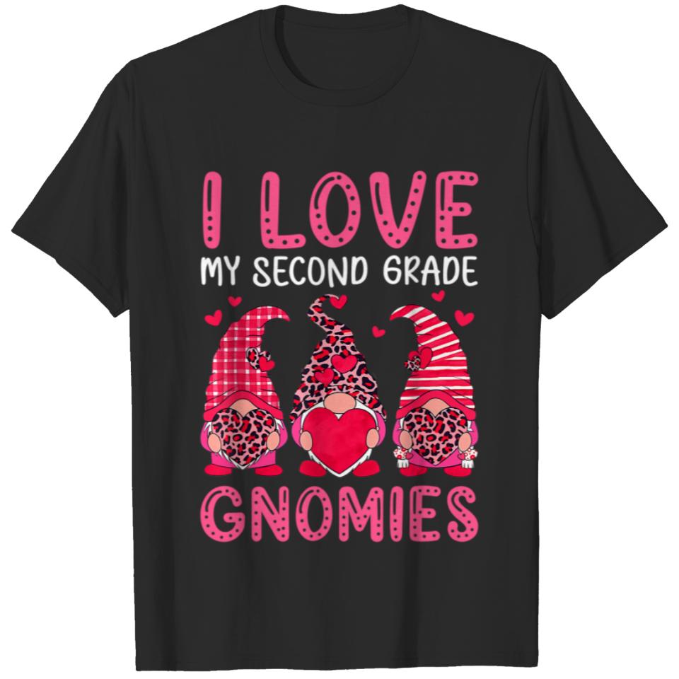 I Love My 2nd Grade Gnomies Teacher Valentine 100 Day School T-Shirt