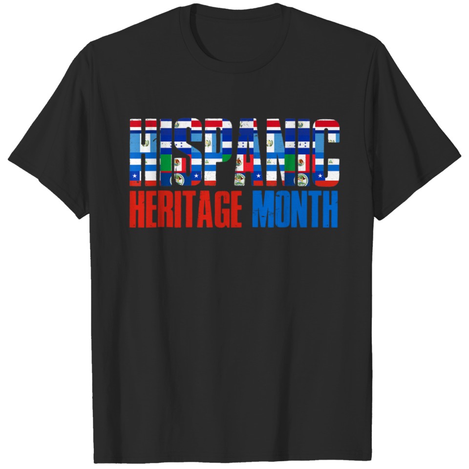 Latin America Countries Flag Hispanic Heritage Month T-Shirt