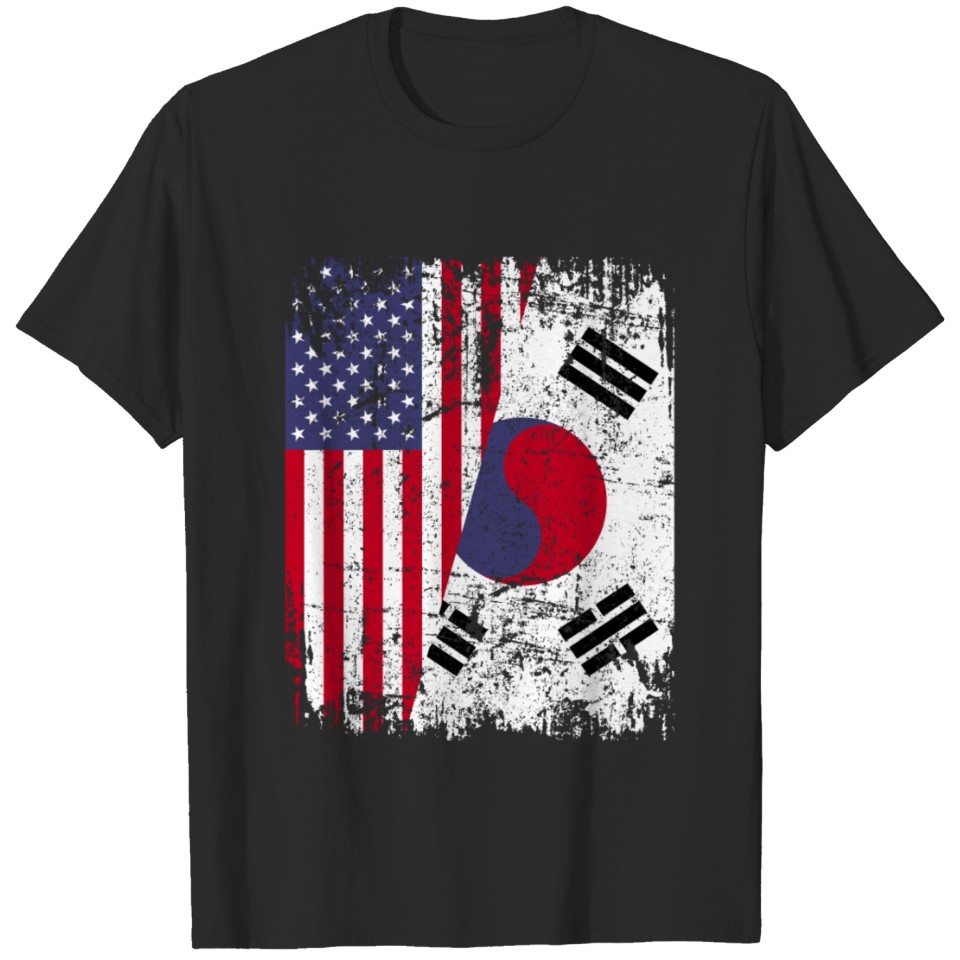 SOUTH KOREAN ROOTS | American Flag | SOUTH KOREA T Shirt
