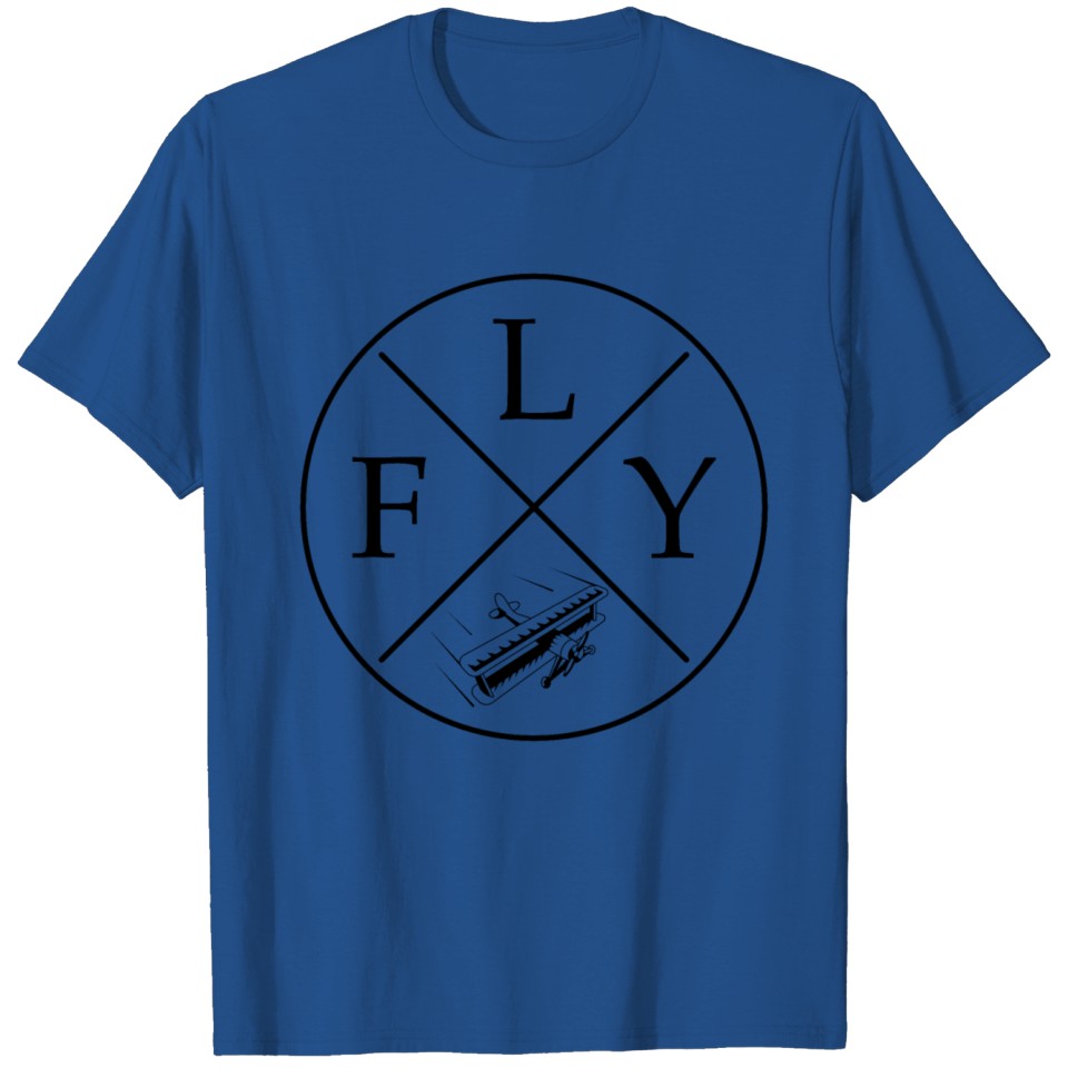 FLY Logo Biplane Motorplane Airplane T Shirt