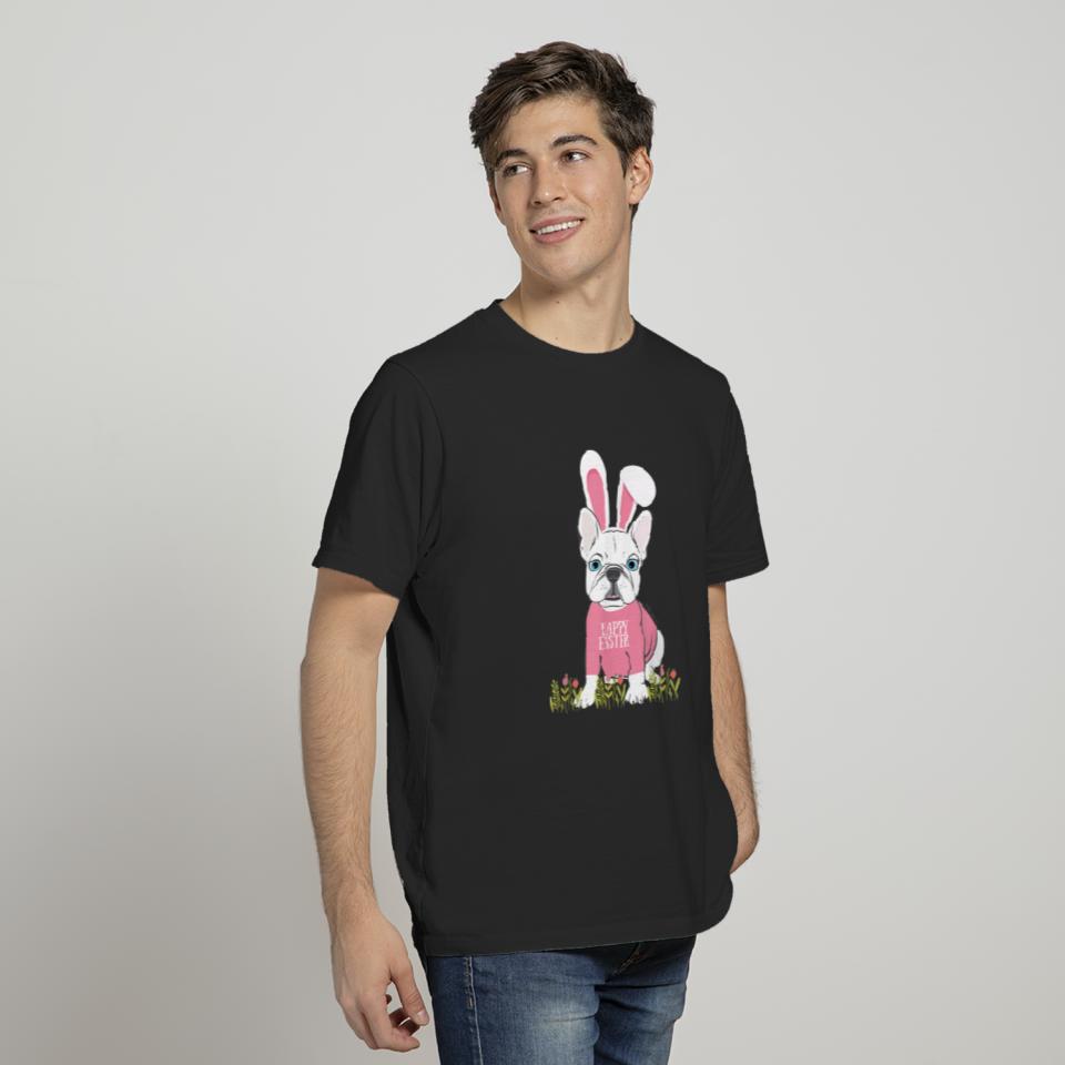 Cute French Bulldog Easter Bunny Ears Graphic T-Shirt T-Shirts
