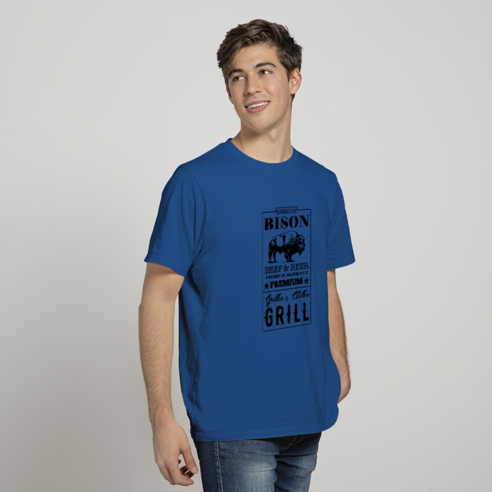 Label Bison American Barbecue Premium T-shirt
