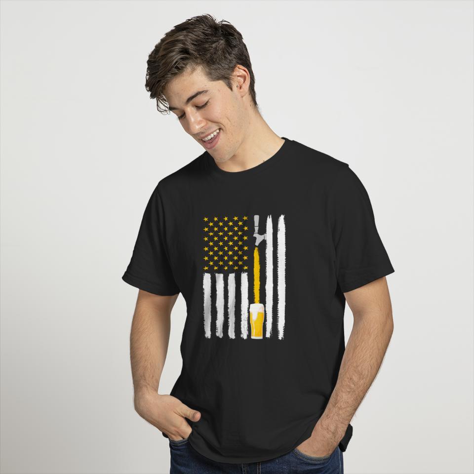 Craft Beer American Flag USA T-Shirt, 4th July Brewery T-Shirt