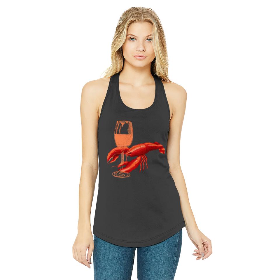 Lobster Drinking Wine Funny Lobster Gift Wine Love Tank Tops
