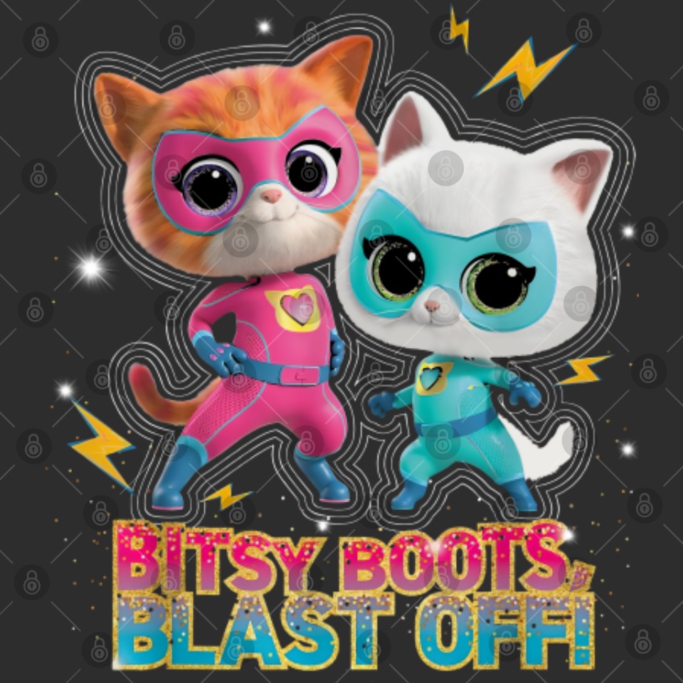 Disney Junior SuperKitties Ginny and Bitsy Boots Blast Off! Throw Pillows