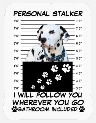 PERSONAL STALKER CUTE CUSTOMIZABLE PET DOG Stickers