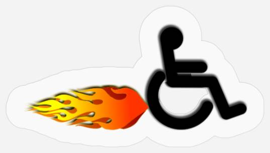 Speedy Wheelchair with Flames Stickers
