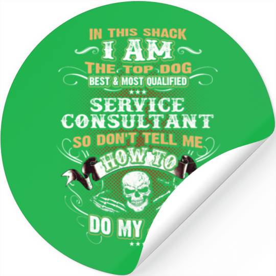 Service Consultant Stickers for Men, Job, Skull