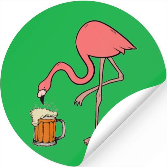 funny beer flamingo drinking cute birthday