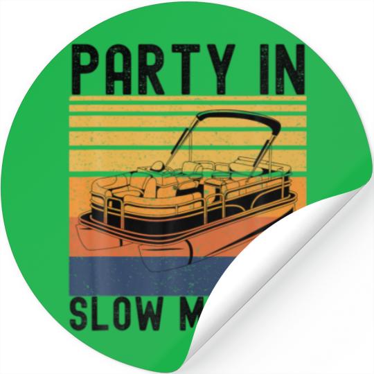 Vintage Best Pontoon Captain Retro Boat Party In S Stickers