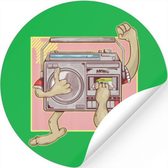 Funny Eighties Music Stereo 80'S Stickers