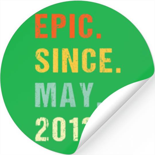 8Th Birthday Epic Since May 2014 8 Years Old Retro Stickers