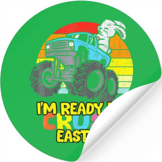 Kids Dino Easter I'm Ready To Crush Easter Boys Ki Stickers