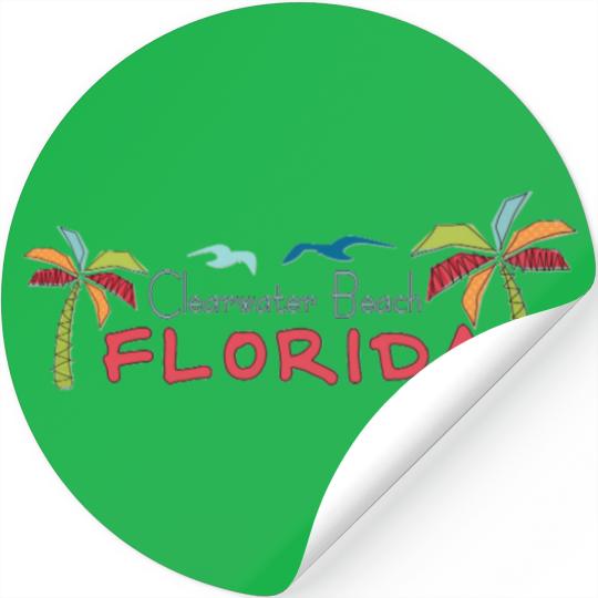 Clearwater Beach Florida artsy palms Stickers