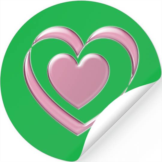 KRW Heart Within a Heart Stickers